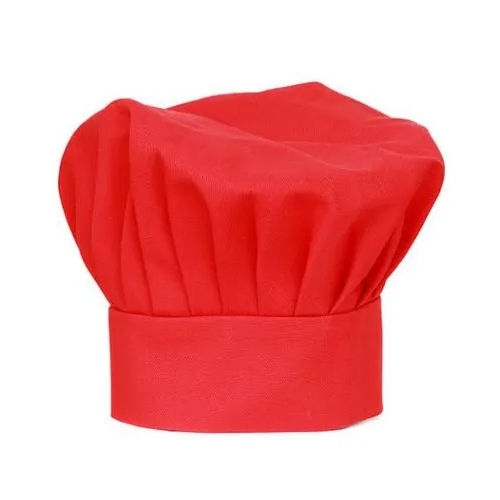 Red Poly Cotton Chef Cap Age Group: Adult