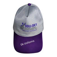 Ddu Gky Polyester Cap - Customized Size Free Size, Grey & Purple | Unisex Design With Customized Logo For Adults