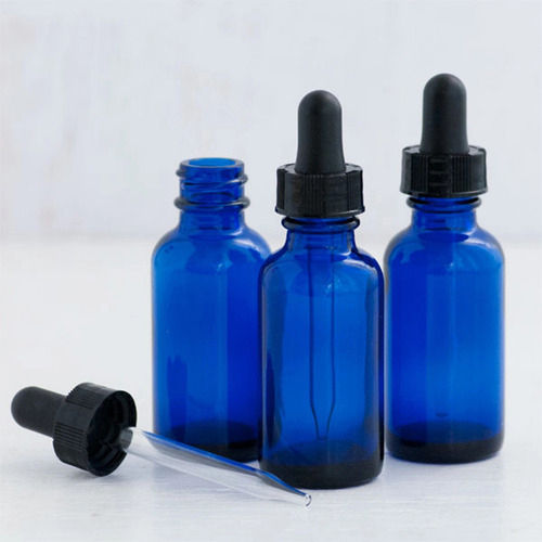 Blue Glass Dropper Bottles For Pharmaceutical Use