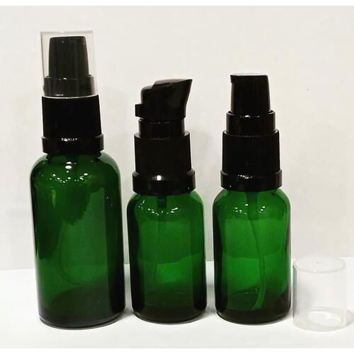 Portable And Durable Green Glass Bottle With Screw Caps Hardness: Rigid