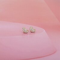 18K Gold Plated Heart-Shape Stud Earrings