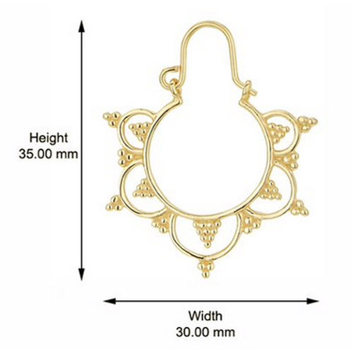 18K Gold Plated Bohemian Style Filigree Silver Earrings