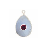 Blue Lace Agate Gemstone Oval Gold Vermeil Double Stone Bezel Set Charm