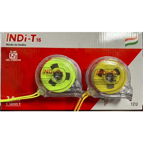 Indi 3 Mtr Transparent Measuring Tape - Color: White