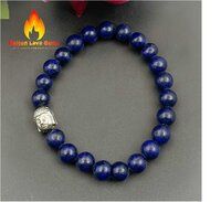 Blue Quartz Charm Buddha Bead Stretchy Bracelet