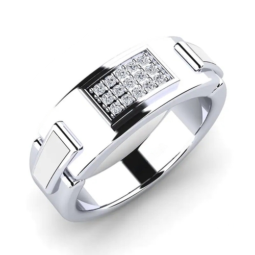 Mens Natural Diamond Rings In 10k White Gold Direct From Manufacturer