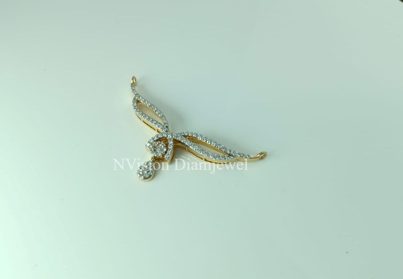 Natural Diamond Latkan Mangalsutra Pendant