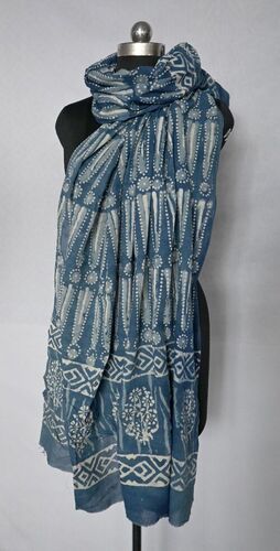 Blue Hand Block Print Scarf