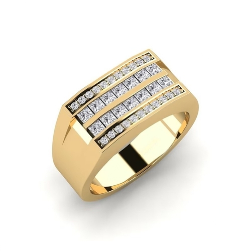 Lab Grown Diamond Mens Ring In 10k Yellow Gold From Gemone Diamonds