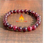 Red Garnet Bead Stretchy  Bracelet