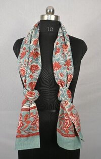 Floral Hand Block Print Scarf