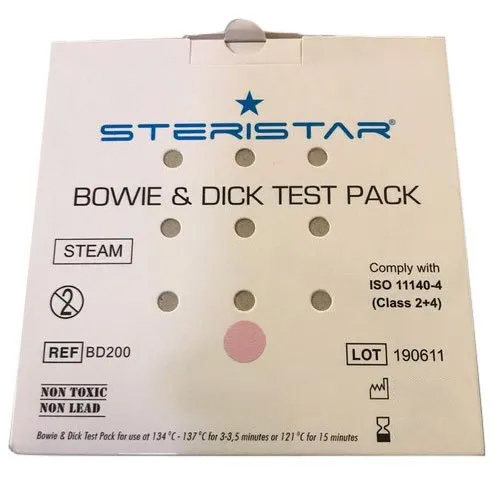 Bowie And Dick Test Pack - Portable Hospital Equipment | New Condition, Reliable Testing Solution