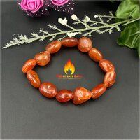 Carnelian Tumble Elastic Bead Stretchy Bracelet