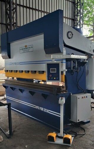 Hydraulic Press Brake Machine - Electric Powered, Automatic Operation | Sheet Bending, White & Blue Finish