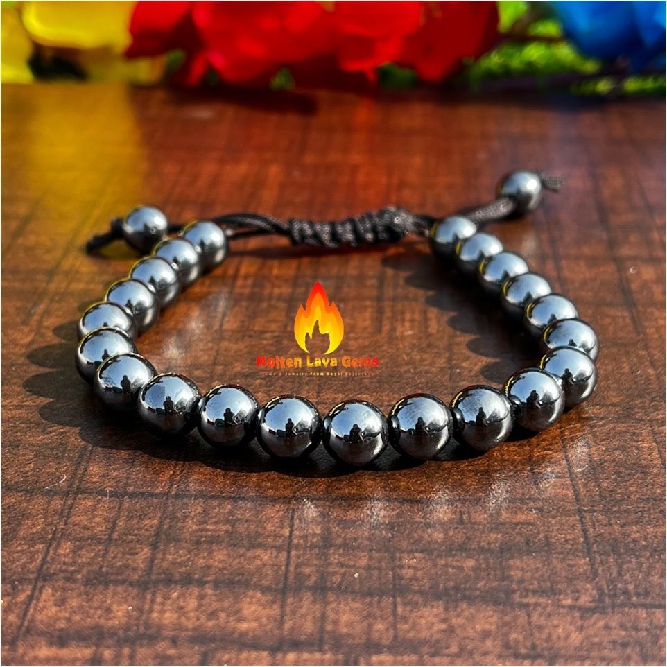 Black Hematite Bead Stretchy  Bracelet