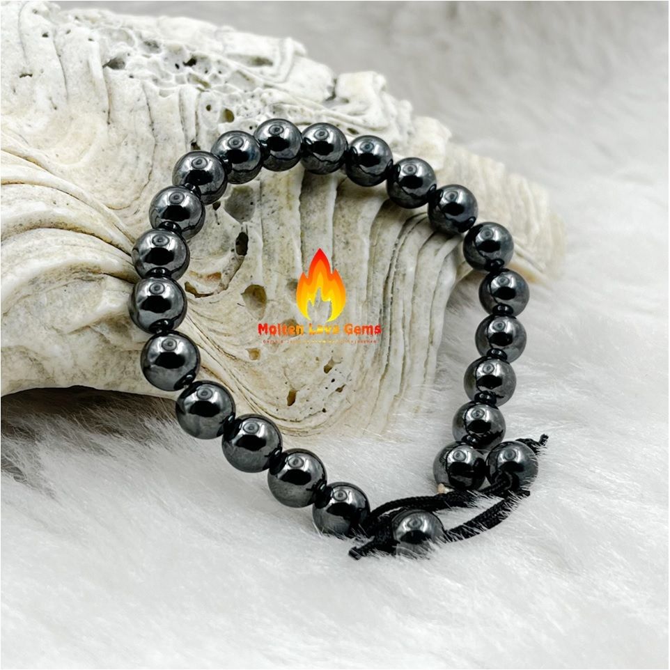 Black Hematite Bead Stretchy  Bracelet