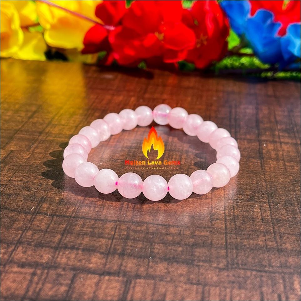 Rose Quartz  Bead Stretchy  Bracelet