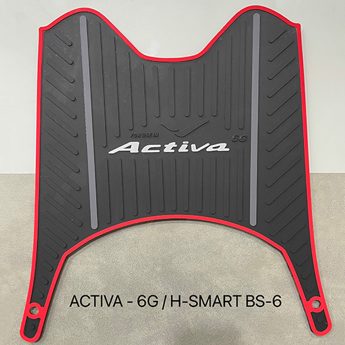 H-Smart BS-6 2W Colour Mats - Rubber | Universal Size, Durable Black Mats for Two-Wheelers, Easy Installation, Multi-Color Options Available