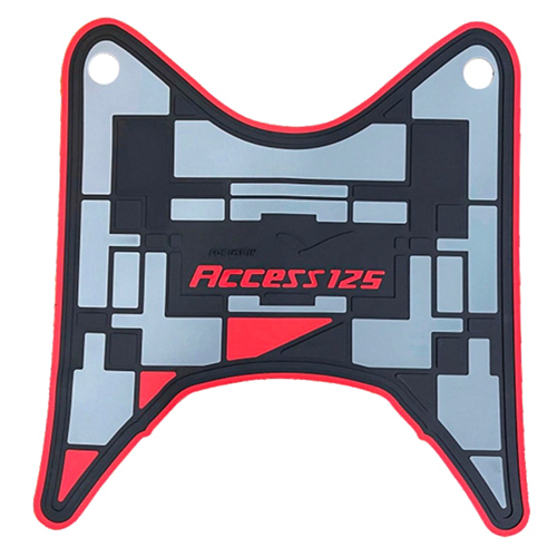 Special Design Access 125 2W Colour Mats - Rubber Material, Universal Size, Black & Sky Red Color | Ideal for Two Wheeler Vehicles