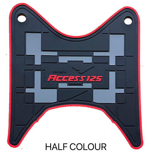 Half Colour Access 125 2W Colour Mats - Rubber Material, Universal Size, Available in Black, Sky, Red | Designed for Two Wheelers