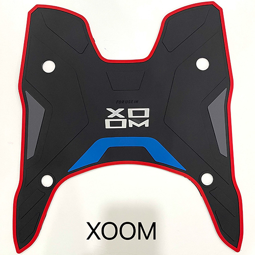 Xoom 2W Colour Mats - Rubber, Universal Size, Black | Two Wheeler Foot Mat for Enhanced Durability and Weather Resistance