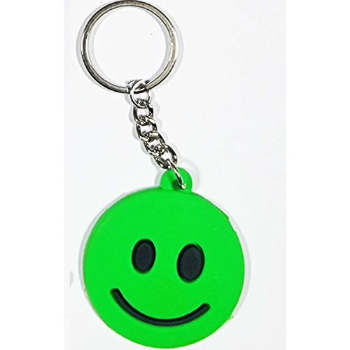 Modern Arts Green Color Smiley Rubber Key Chain