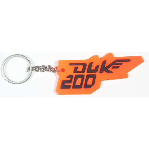 Duke Rubber Key Chain - High-Quality Rubber, Vibrant Orange Color, Antique Plating | Modern Arts Style, Lightweight and Durable Gift Accessory