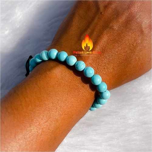 Round Turquoise Adjustable Bead Stretchy  Bracelet