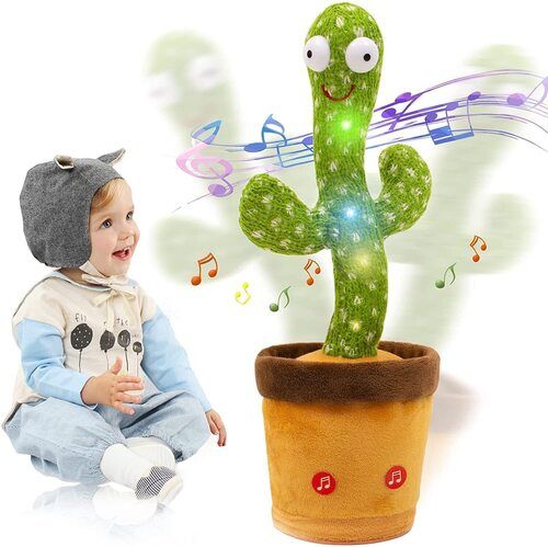 Dancing Cactus Talking Toy Cactus Plush Rechargeable Toy Wriggle and  Singing Recording Repeat What You Say Funny Education Toys for Babies Children Playing Home Decorate