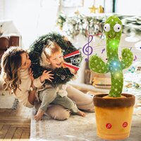 Dancing Cactus Talking Toy Cactus Plush Rechargeable Toy Wriggle and  Singing Recording Repeat What You Say Funny Education Toys for Babies Children Playing Home Decorate