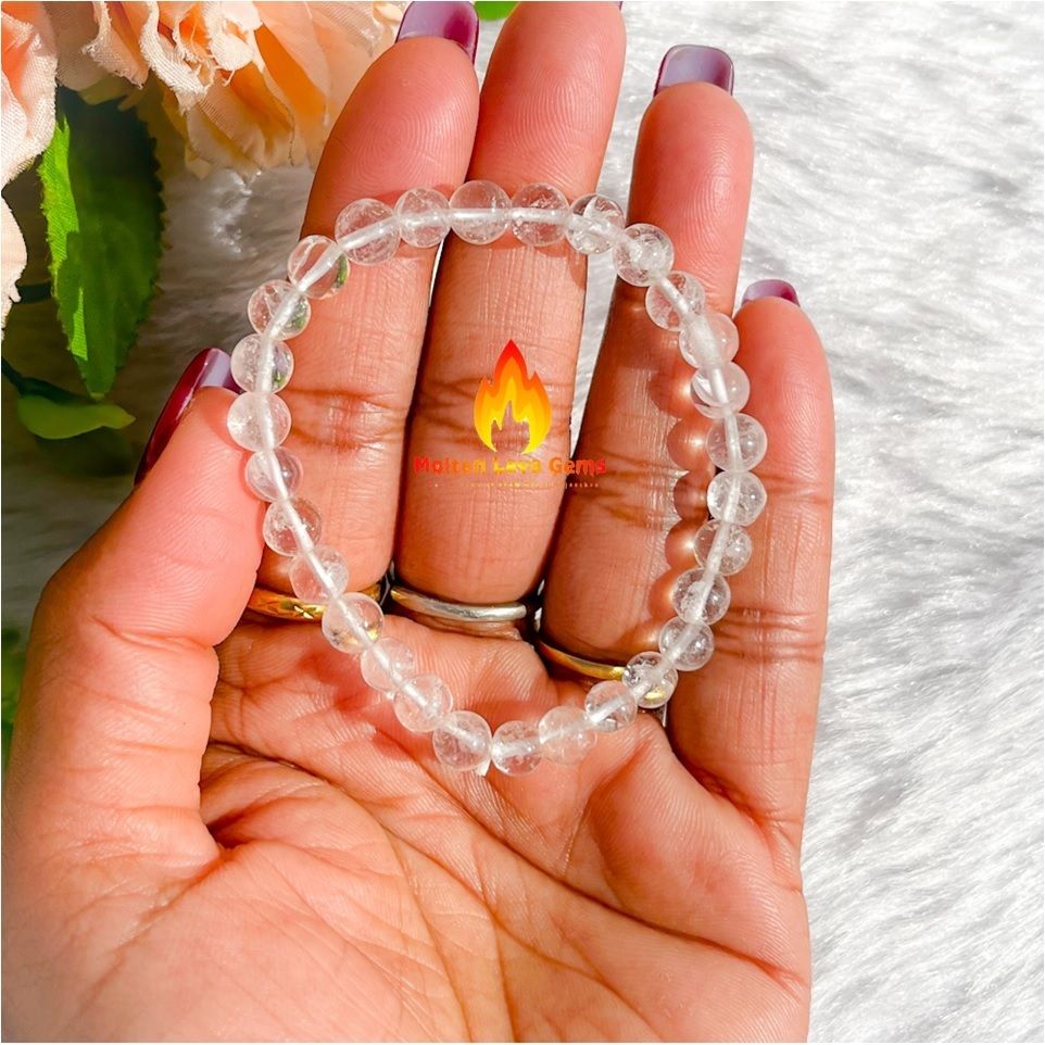 Clear Quartz Bead Stretchy Bracelet