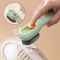 Shoe Cleaning Brush with Long Handle and Hang Hole Household Multipurpose Cleaning Brush with Multi Directional Bristles Multicolor