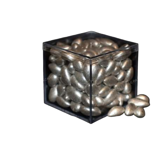 Cubical Crystal Box for Silver Coated Almond Packaging