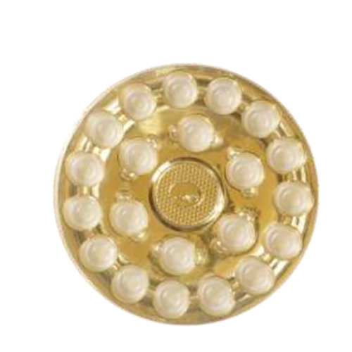 Medium Round 21 Ladoo Dry Fruit Box - Color: Golden