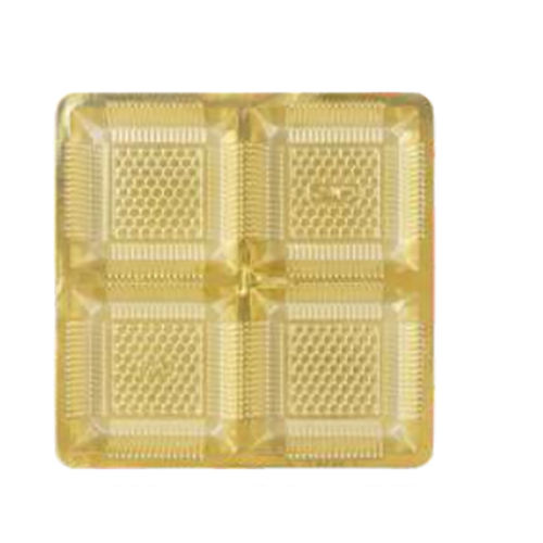 Golden 4 Cavity Small Square Dry Fruit Box