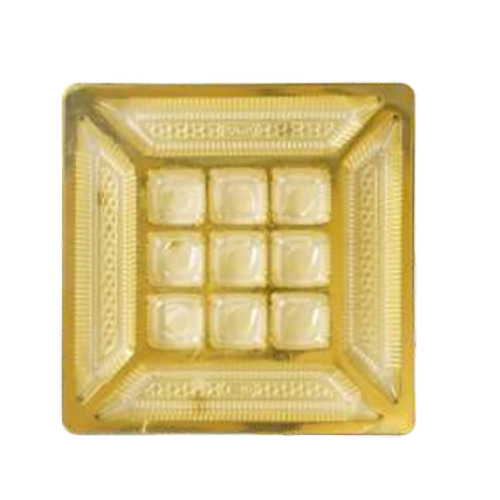 4 Plus 9 Cavity Big Square Dry Fruit Box - Color: Golden