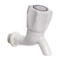 Polo Bib Cock - Pvc Material, Different Sizes Available, Satin Finish, Round Shape, Elegant White Color | Modern Bathroom Fitting Design