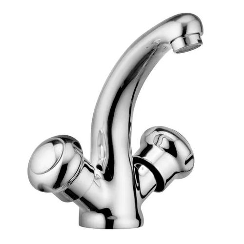 Silver Deck Mounted Center Hole Basin Mixer