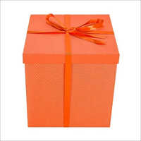 Orange Square Cardboard Gift Box