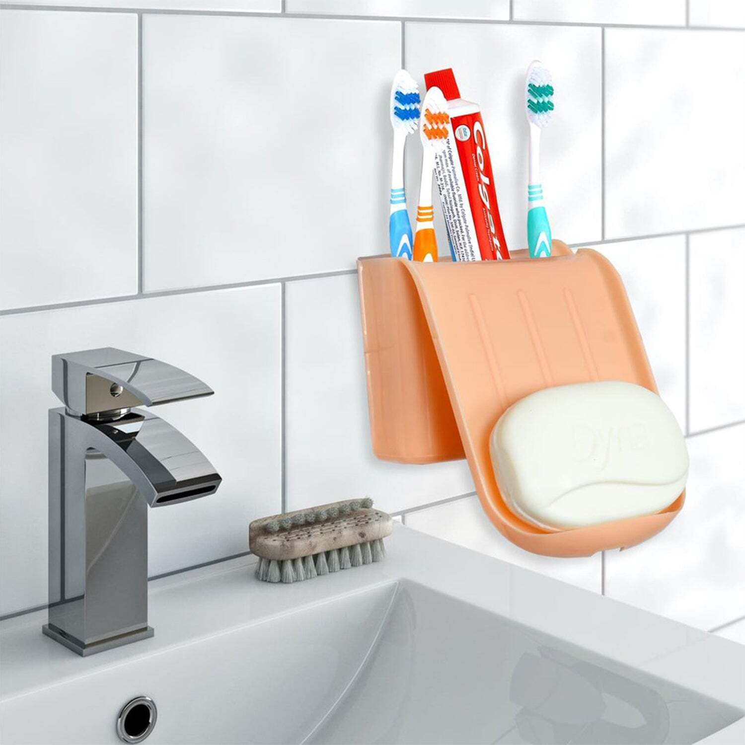MULTIPURPOSE MOBILE PLASTIC STAND WALL MOUNTED (PACK OF 2PCS) (6090)