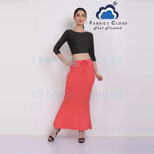 Saree Petticoat - Spandex-92% & Polyester-8% | Corel Red, Breathable, Quick Dry, Plus Size, Soft Elastic Waist Band with Drawstring, 4 Way Stretchable
