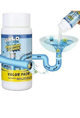 Drain Blockage Sink Cleaner Powder Drain Cleaner and Clog Block Remover Automatic Toilet Blockage Cleaner Unclogs and Pack Of 1