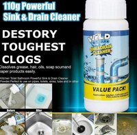 Drain Blockage Sink Cleaner Powder Drain Cleaner and Clog Block Remover Automatic Toilet Blockage Cleaner Unclogs and Pack Of 1
