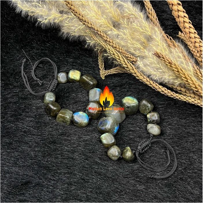 Labradorite Tumble Bead Adjustable Bracelet