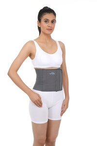 Abdominal Belt 3 Strip - Spandex, Size S-xxxxl, Grey | 100% Adjustable, Provides Support To Abdominal, Ideal For After Delivery Tummy Reduction