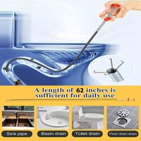 Stainless Steel Hair Catching Claw Drain Sewer Cleaner Spring Wire Sink Pipe Dredge Cleaning Stick Drain Plunger Unblocked Kitchen Bath Basin