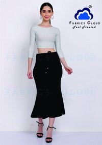 Women's Cotton Stretchable Saree Shapewear With Drawstring (Black)