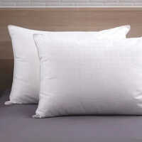Rectangular Pillow - Conjugate Recron Fibre, 17" X 27", White Color | Luxurious Cotton Fill, Plain Dyed Cover, Ideal For Home And Hotel