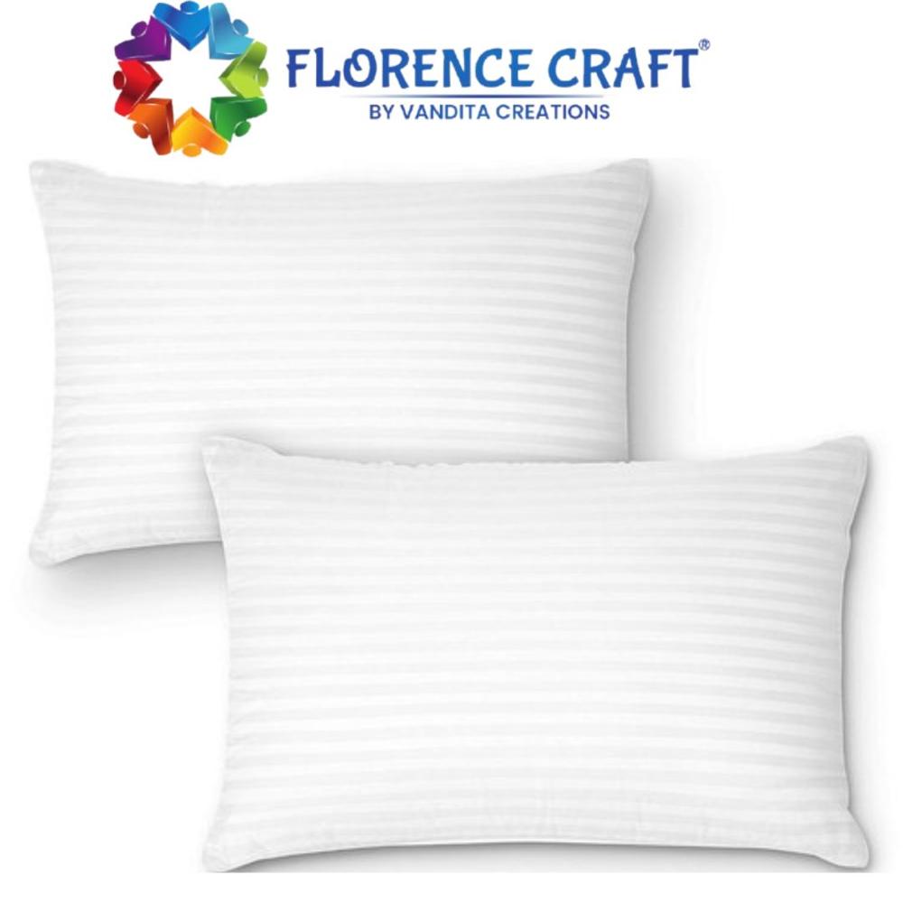 Micro Fibre Pillow - Conjugate Recron Fibre, 16" x 24", White Color, Rectangular Shape , Soft Cotton Filling for Head Support
