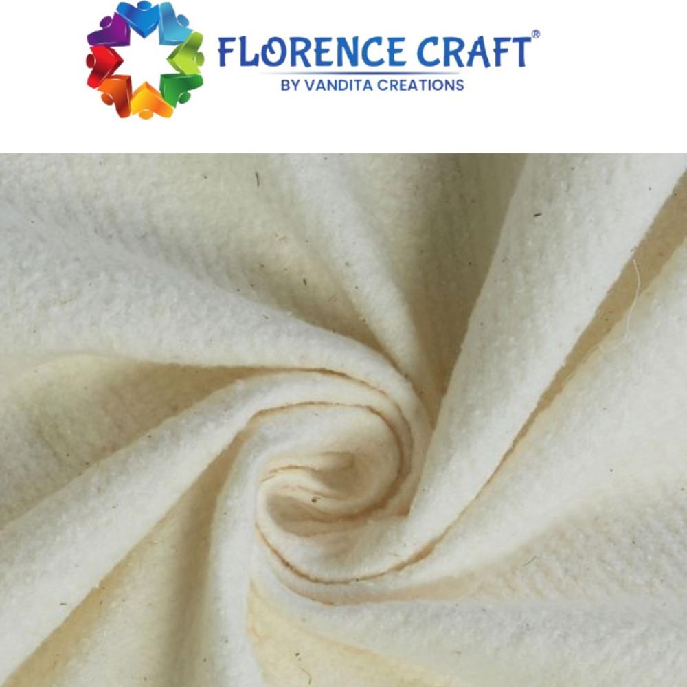 Wider Width Natural Cotton Felt - 100% Natural Cotton Fiber 60 Inches Wide White Color | Ideal for Home Furnishing and Garment Projects